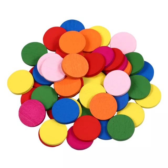 Colorful Wood Disc Round Counter Decor Mathematics Kids Wooden Toys Multicolor