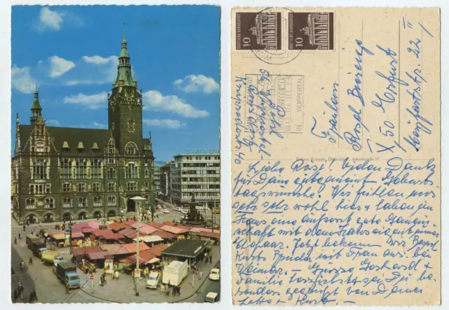 66595 - Wuppertal-Elberfeld - Neumarkt - postcard, run 3.7.1968