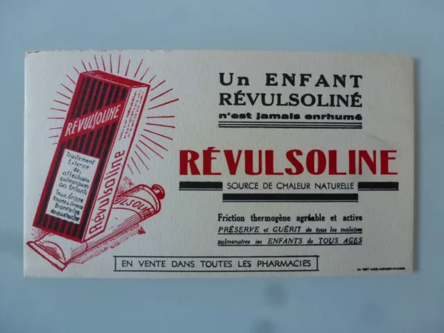 Buvard Publicitaire Ancien / Revulsoline / Medicament / Pharmacie / Medecine