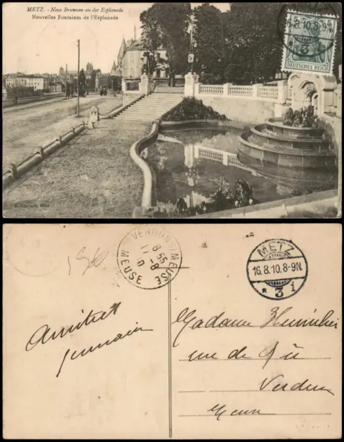 Metz Nouvelles Fontaines de l'Esplanade - Brunnen an der Esplanade 1910