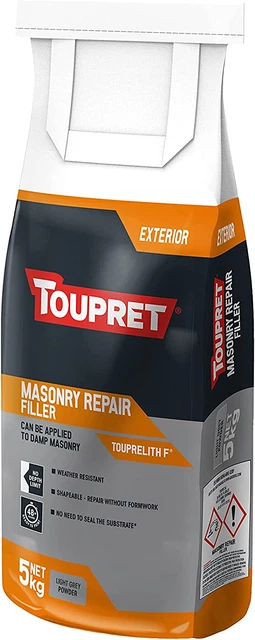 Toupret Filler Riparazione Massoneria Esterno 5kg, Neutro, ROUTTTHR05