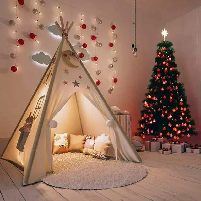 160cm - Canvas Children Indian Tent Teepee Kids Wigwam Indoor Outdoor Play House