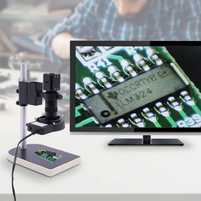 16MP HDMI 1080P Industry Microscope Video Camera Set C-mount Lens LED Ring Light