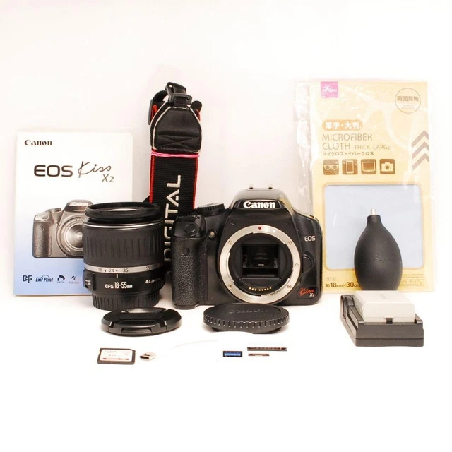 CANON EOS KISS X2 DSLR Camera with EF-S 18-55mm Lens Set for