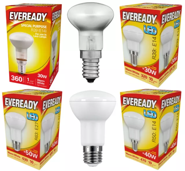 R39 R50 R63 Reflector Bulb Lava Lamp E14 E27 SES Screw 30W 40W 50W Eveready LED