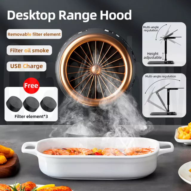 Portable Cooker Hood, Kitchen Desktop Extractor Hood, 3200RPM