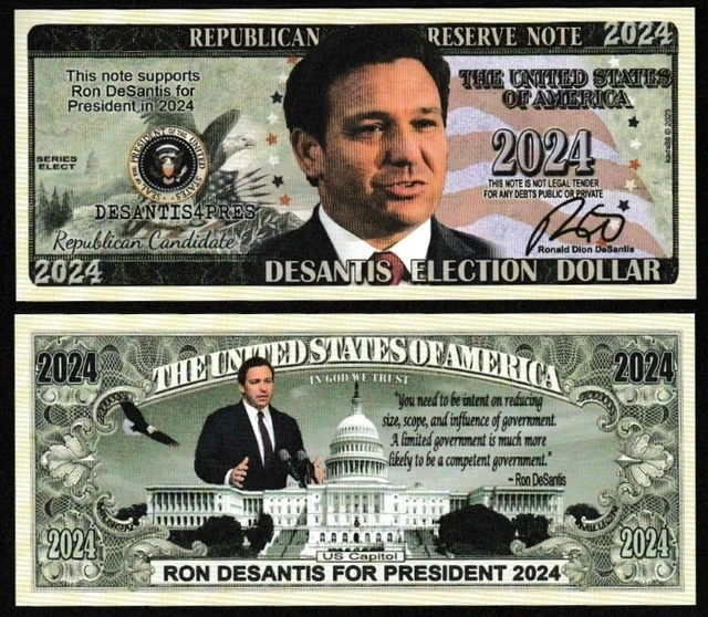LOT OF 100 BILLS Ron DeSantis 2024 Election Dollar Bill 18.99 PicClick