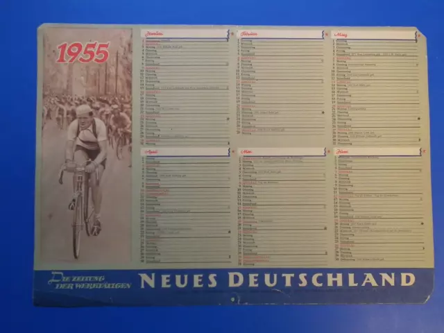 alter historischer Kalender DDR 1956 Neues Deutschland Zentralkomitees der SED g