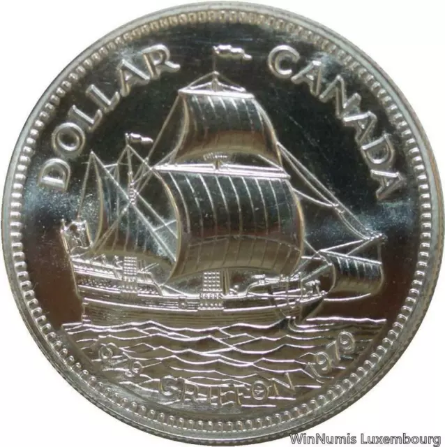 F2718 Canada 1 Dollar Elizabeth II 1979 Le Griffon Ship Grands Lacs Silver UNC