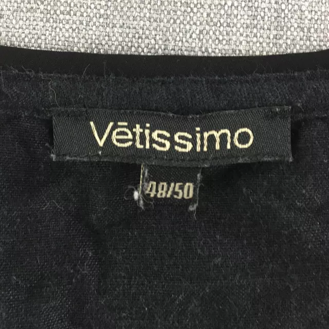Vetissimo Womens Top Size XL Black Navy Striped Sleeveless Shirt Blouse 2