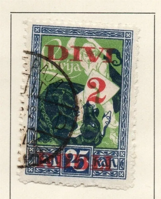 Latvia 1921 Early Issue Fine Used 2R. Surcharged 013038