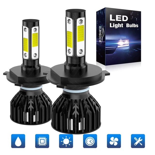 9003 H4 LED Headlight Bulbs Kit 10000W 1000000LM Hi/Lo Beam White Super Bright