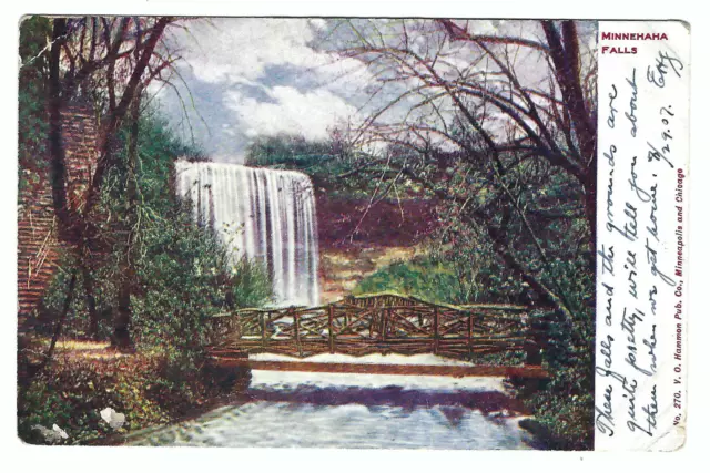 Minnehaha Falls Minneapolis Minnesota 1907 Vintage Postcard