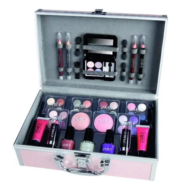 42pc VANITY CASE VEGAN BEAUTY COSMETIC SET GIFT TRAVEL MAKE UP BOX STORAGE