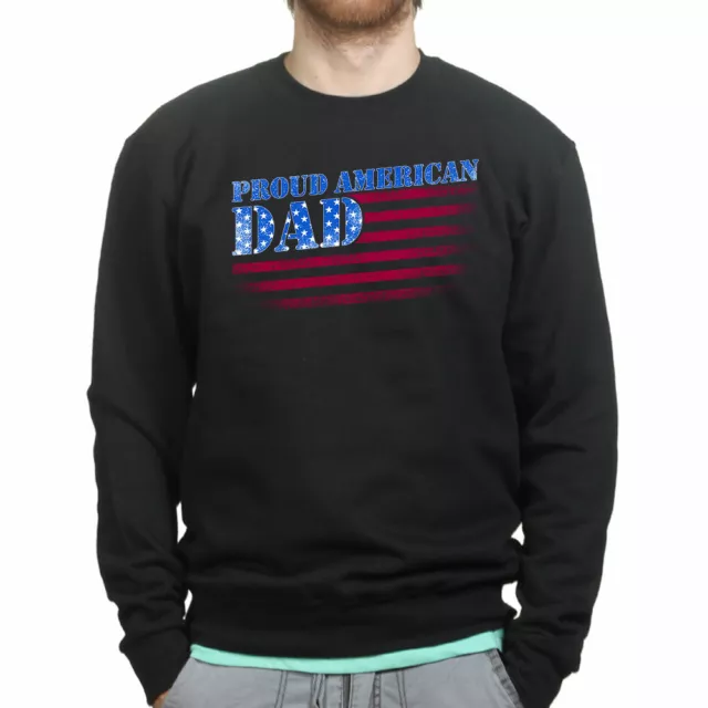 Proud American Dad Father's Day Gift Daddy Sweatshirt Hoodie Shirt