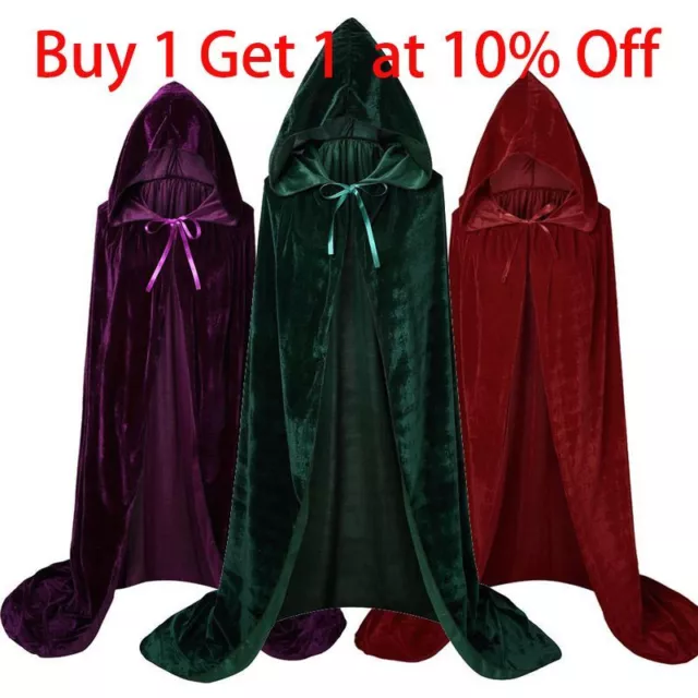 Hocus Pocus 2 Witch Cloak Hooded Mary Sarah Costume Halloween Kids Capes