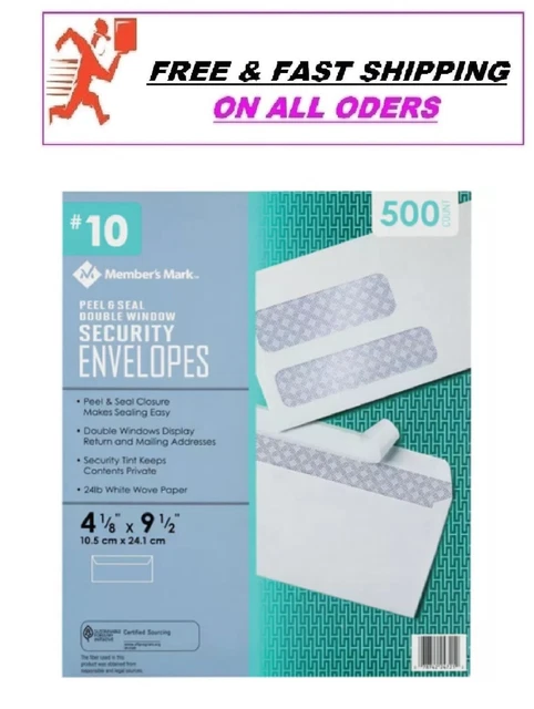 Member's Mark Envelope #10, Double Window (500 ct.)
