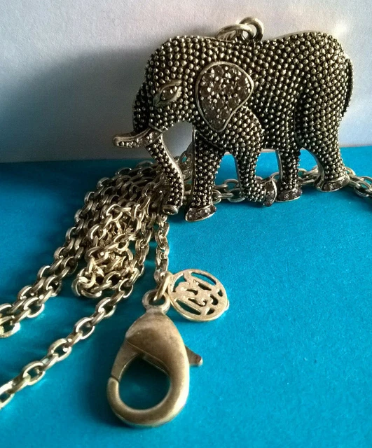 Collier éléphant Argenté Signé Mango - Occasion, Bon état, Bijou De Marque