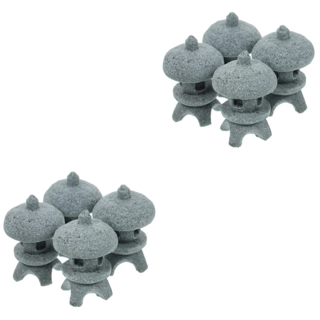 8 pcs Pagoda japonaise mini statue pierre de style pagoda lantern yard