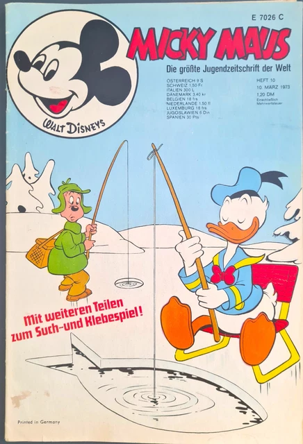 Micky Maus Comic Heft Nr.10 Z 1- mit GS+SB 1973 (141)
