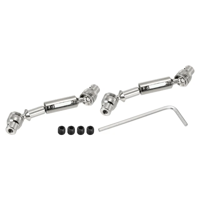 RC Car Drive Shaft CVD Rear Center Drive Shaft with M4 Grub Screws Metal Silver