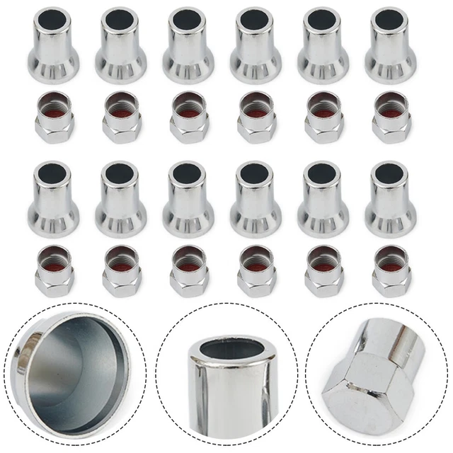 12 x pezzi TR413 cromato argento ruota pneumatici gambo valvola manicotti esadecimali