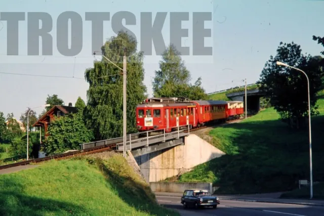 35mm Slide SWITZERLAND RhB Rhatische Bahn Electric Railcar 23 1975 Original