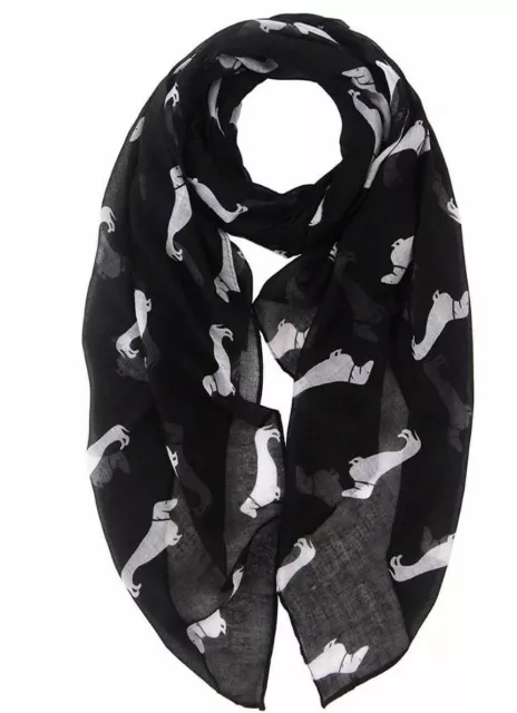 Ladies/ Women"s Pug Dog,Spaniel Dog,& Dachshund Dog Animal Print  Scarf