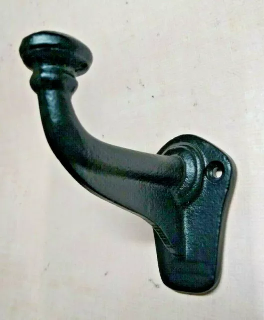 Industrial Black Cast Iron Single Wall Hat Coat Purse Hook 3-1/4"