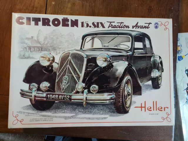 Citroen 15 Six Traction Avant Heller 1/24 Maquette Model Kit. Neuf Jamais Monte!