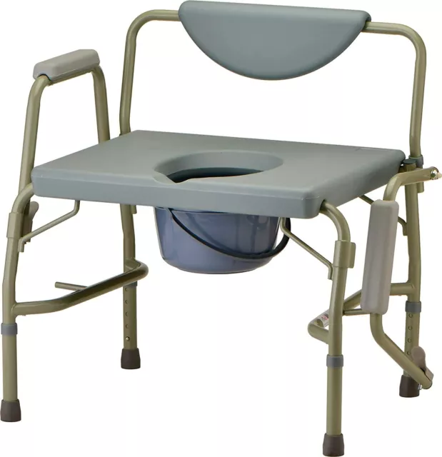 NOVA 500 lb Weight Capacity Heavy Duty Bedside Commode Chair w/Drop-Arm - NEW