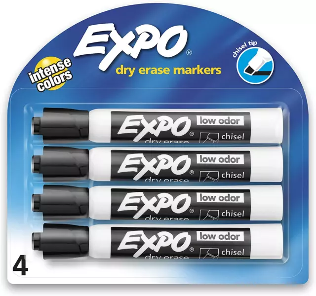 EXPO Low Odor Dry Erase Markers, Chisel Tip, Assorted Colors, 36 Pack