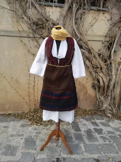 Vlasi woman's ethnic costume, antique Macedonian Vlasi codtume for older woman