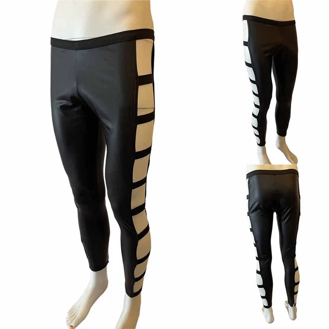 Elegante Pantaloni da Uomo Cavi Cavi Da Notte Stage Costume In Pelle Pu