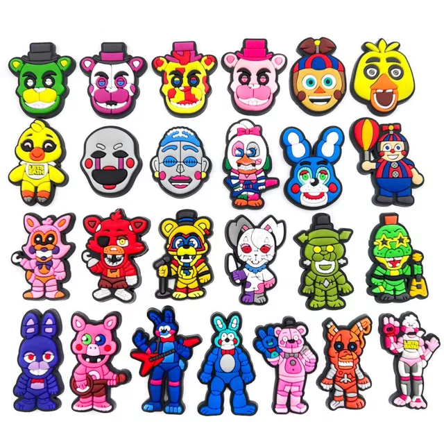 25Pcs FNAF Five Nights at Freddy's Shoe Charms For Croc Clog Pins Jibbitz Decor