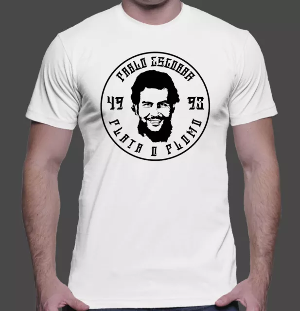 Pablo Escobar 49 - 93 T-Shirt Plata o Plomo Colombia Cocaine Narcos Shirt
