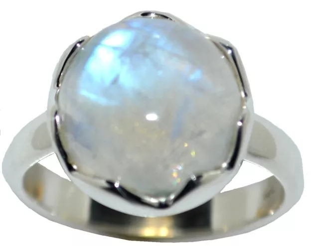 Mystic Moonstone Natural Gemstone Rings 925 Sterling Silver Ring All Sizes N - Z