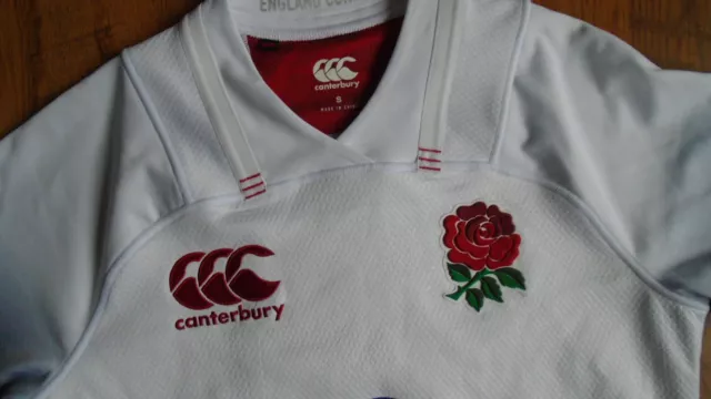 Canterbury England Rugby Shirt Jersey Top Size Small White