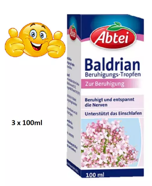 ♥️ Baldrian Beruhigungstropfen Pflanzliches Beruhigungsmittel 3 x 100ml ♥️