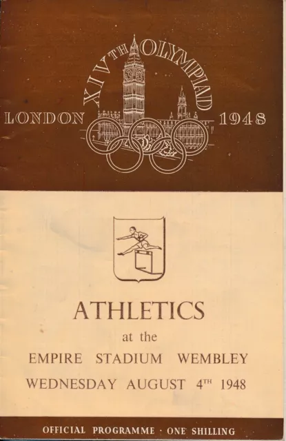 OLYMPIC GAMES LONDON 1948 - Official programme for Athletics dated 4th August