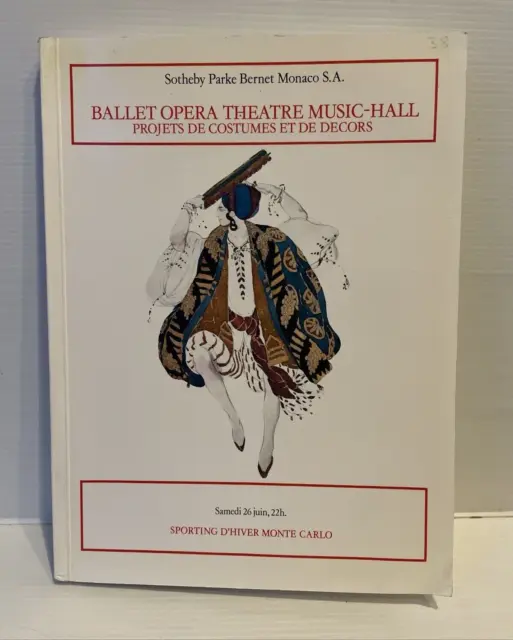 Sothebys  Auction Catalogue Costumes Ballet Opera Theatre Music Hall 1976 Monaco