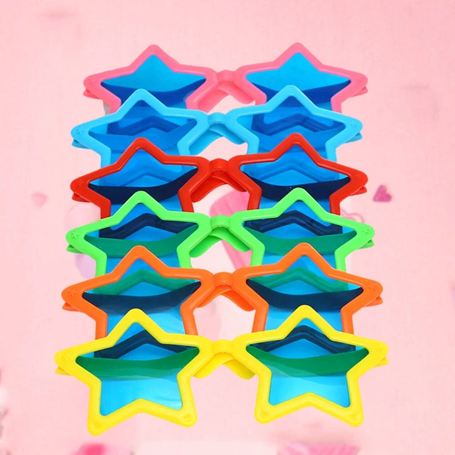 6 pz occhiali da sole a forma di stella per bambini cosplay festa di Halloween divertente festa