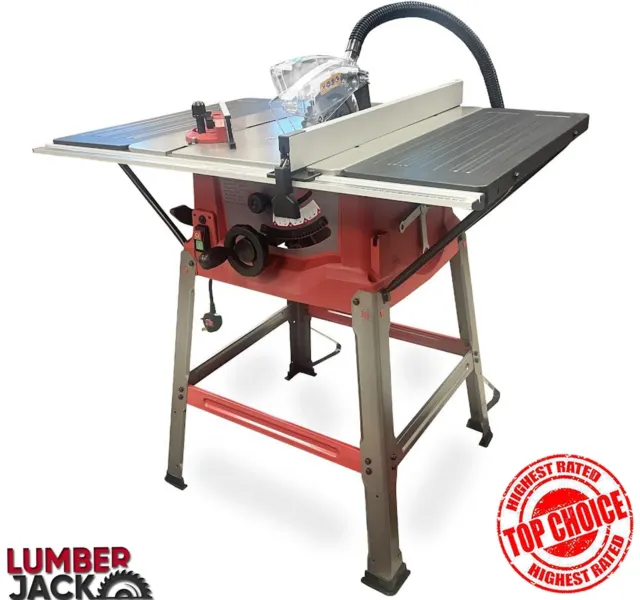 Lumberjack 10" 1800w 254mm Bench Table Saw with Legstand Extensions & Blade 230v