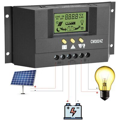 Controlador de panel Solar fotovoltaico 12V/24V 30A MPPT CM3024Z