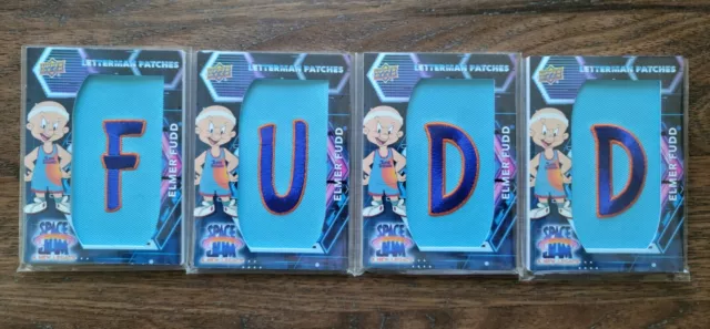 2021 Upper Deck Space Jam A New Legacy Letterman Elmer Fudd Patch SET "F U D D"