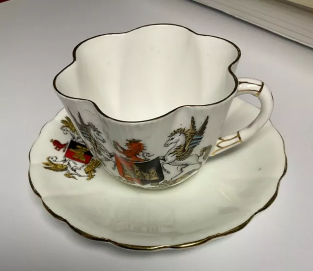 Antique Vintage Crested Ware Shelley China Cup  & Fenton Saucer CITY OF EXETER