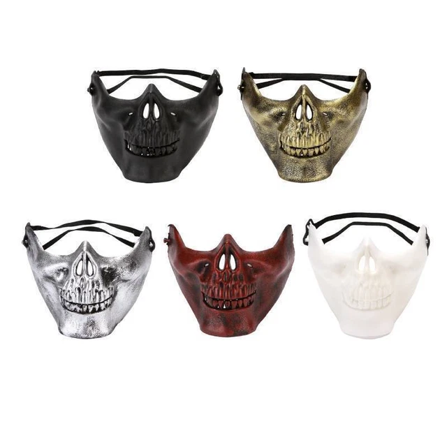Halloween Teschio Scheletro Caccia Mezza Faccia Maschera Carnevale Accessori Cosplay