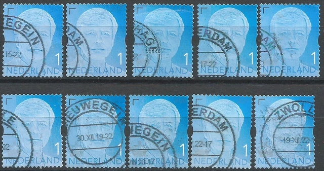 Lot mit 10 Briefmarken König Willem-Alexander 2013-2022