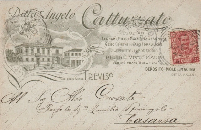 1904 Ditta ANGELO CATTUZZATO Treviso RARA Cartolina pubblicitaria