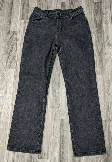Riders By Lee Womens Size 12 M Black Grey Stretch High Rise Casual Jeans